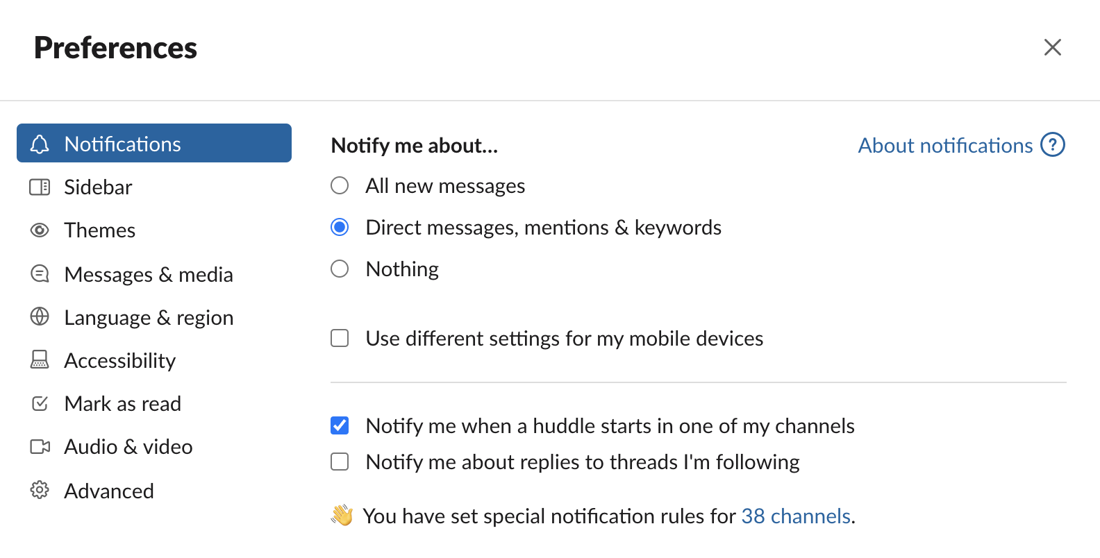 Slack notification